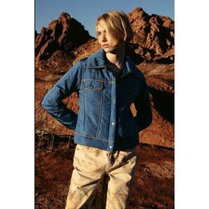 BDG Effie Trucker Jacket - Size Small - Blue/ Orange